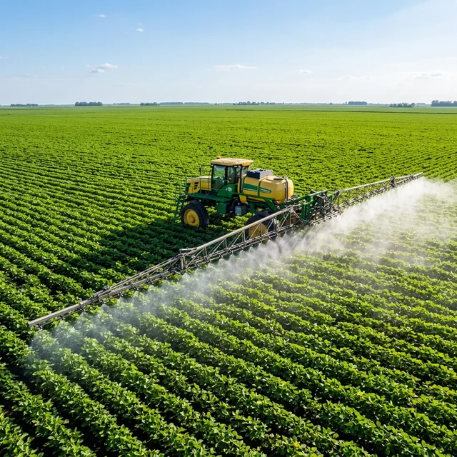 Aspersores de Acero Inoxidable en mosquito pulverizador sobre campo